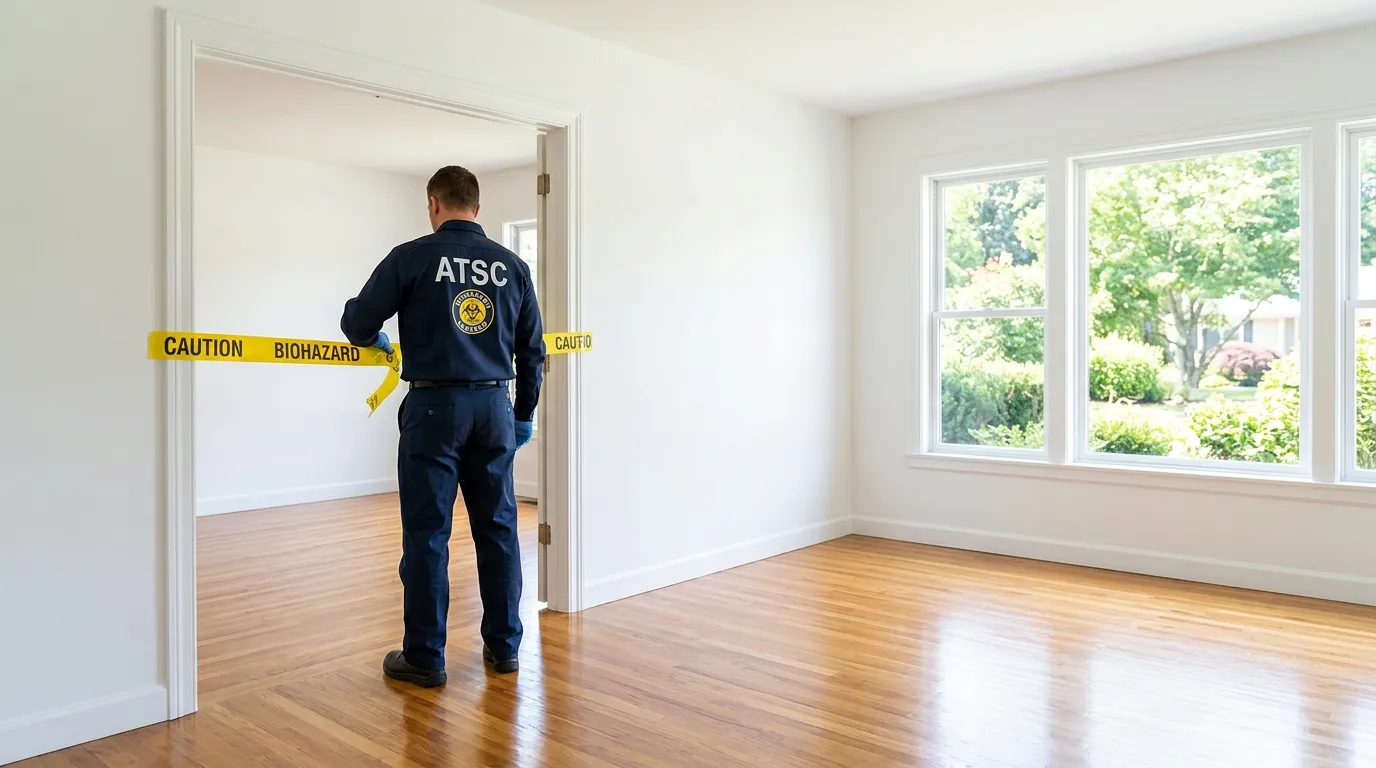 Certified biohazard cleanup crew performing Trauma Scene Cleanup in Northwood